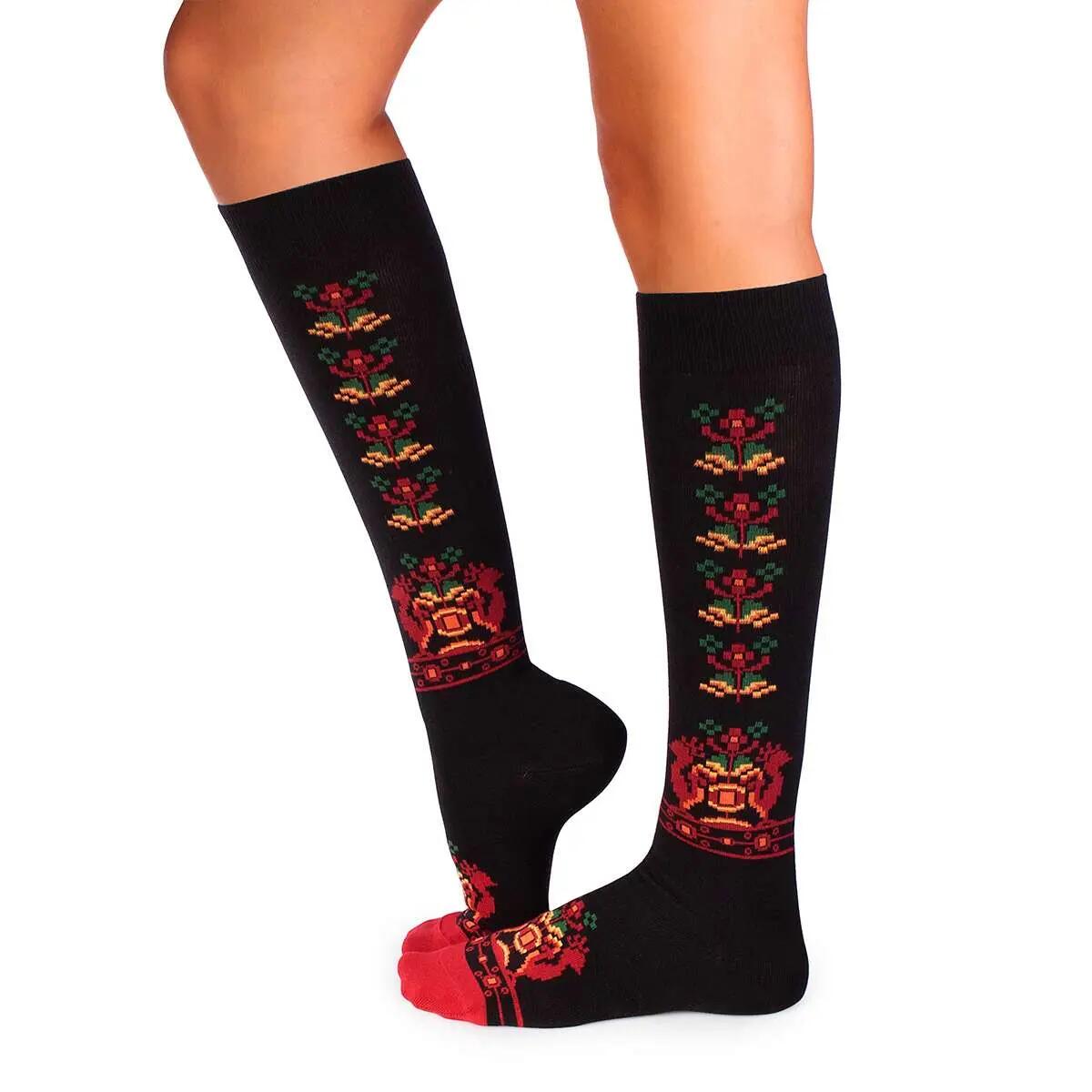 Chaussettes longues 3/4 pour femme en coton 2/5