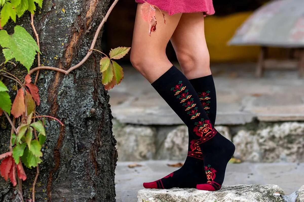 Chaussettes longues 3/4 pour femme en coton 4/5