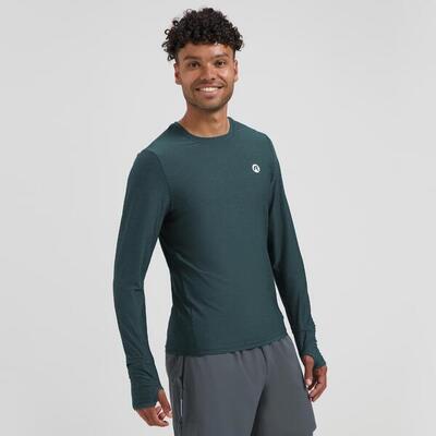 Hardloopshirt lange mouw heren donkerblauw essential