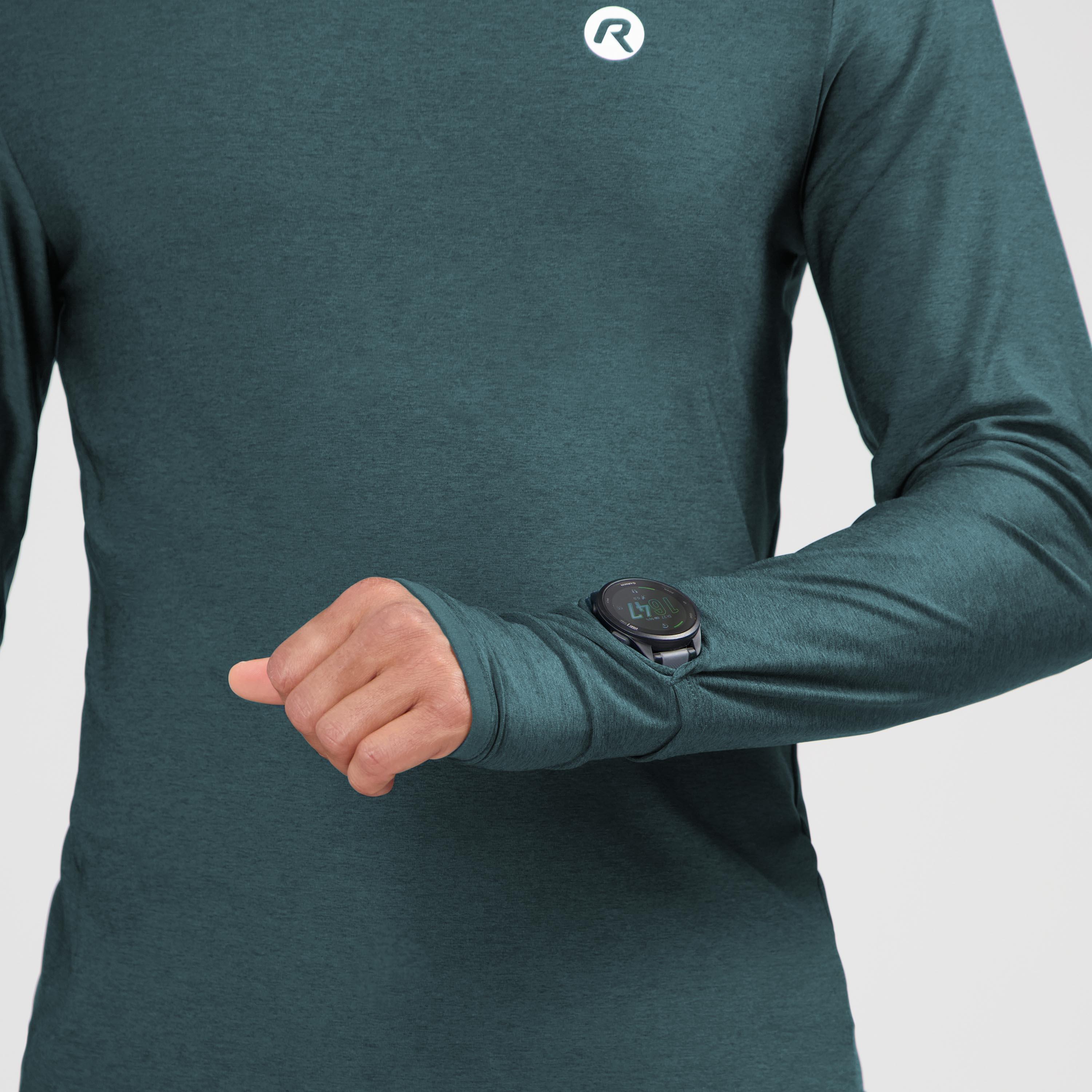 Hardloopshirt Lange Mouw Heren Donkerblauw Essential 5/7