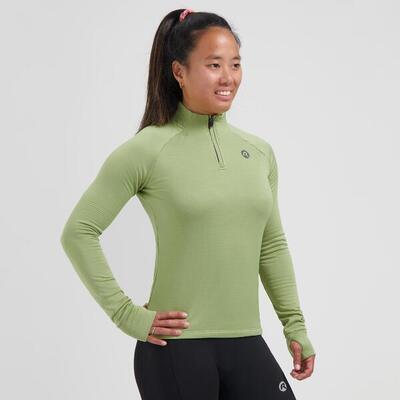 Hardlooptop dames essential lange mouwen zand