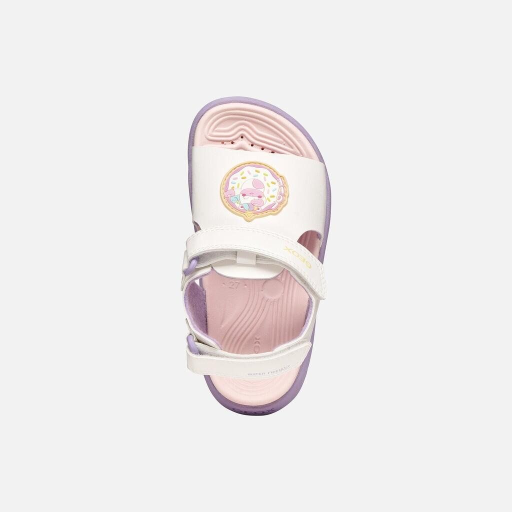 Sandales Fille J SANDAL FUSBETTO GIRL Blanc/Lilas 7/7