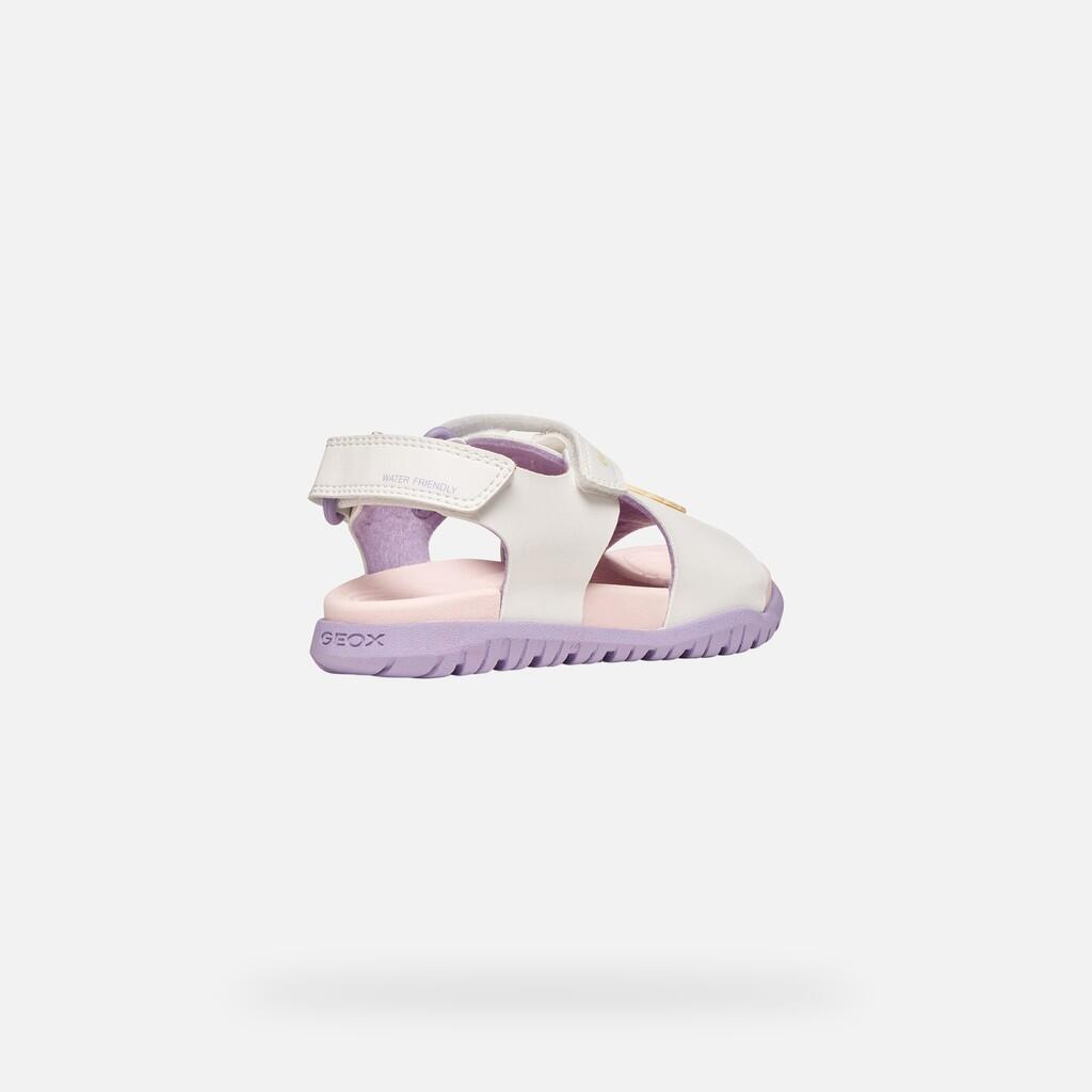 Sandales Fille J SANDAL FUSBETTO GIRL Blanc/Lilas 6/7