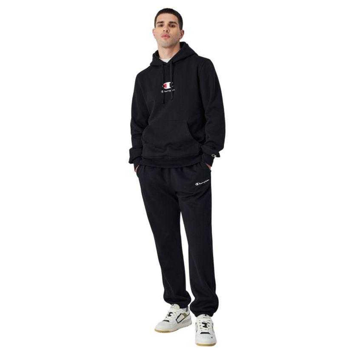 Felpa Con Cappuccio Standard Logo Uomo Champion Nero 4/4