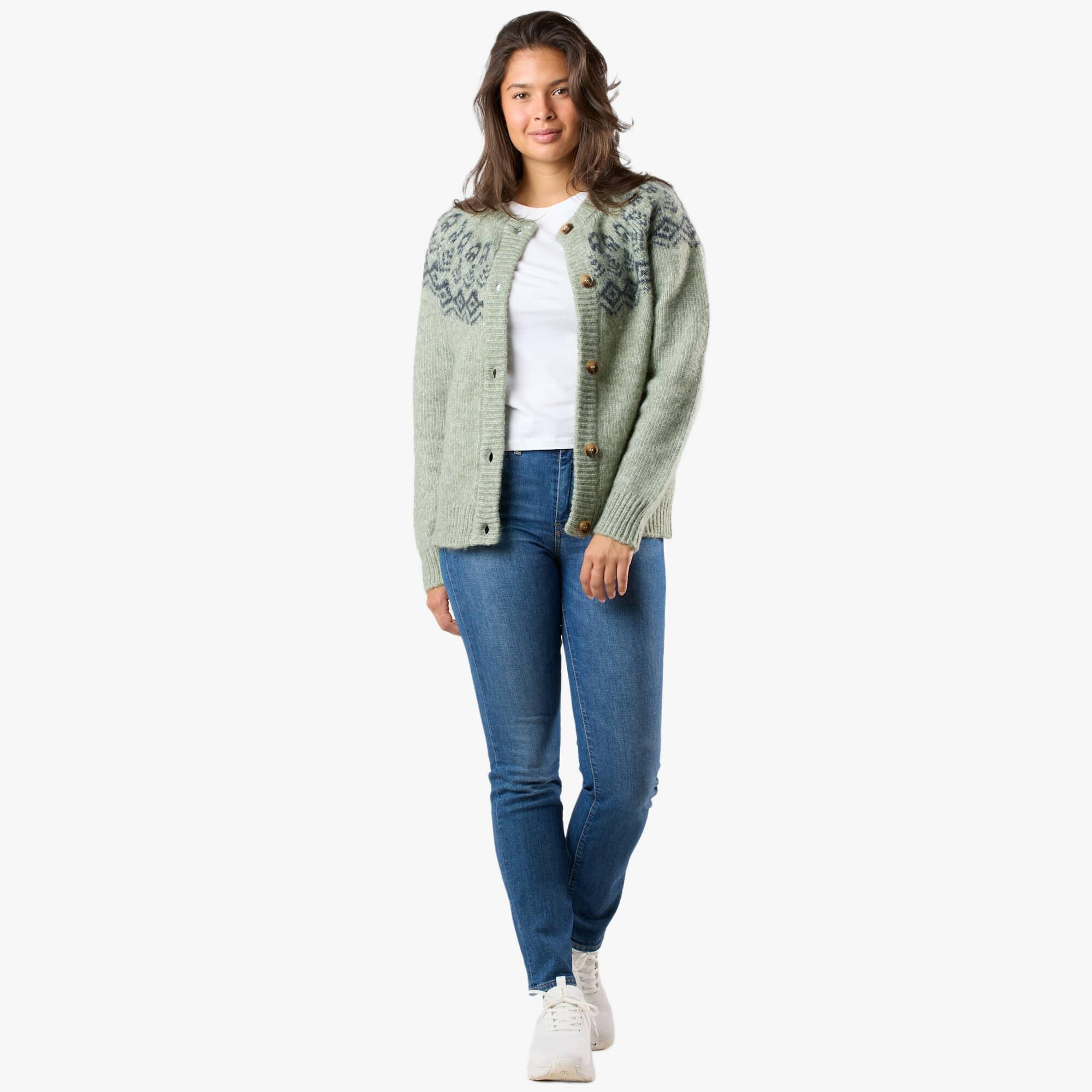Dames sweaters cardigan Lofoten wol gebreid 3/7