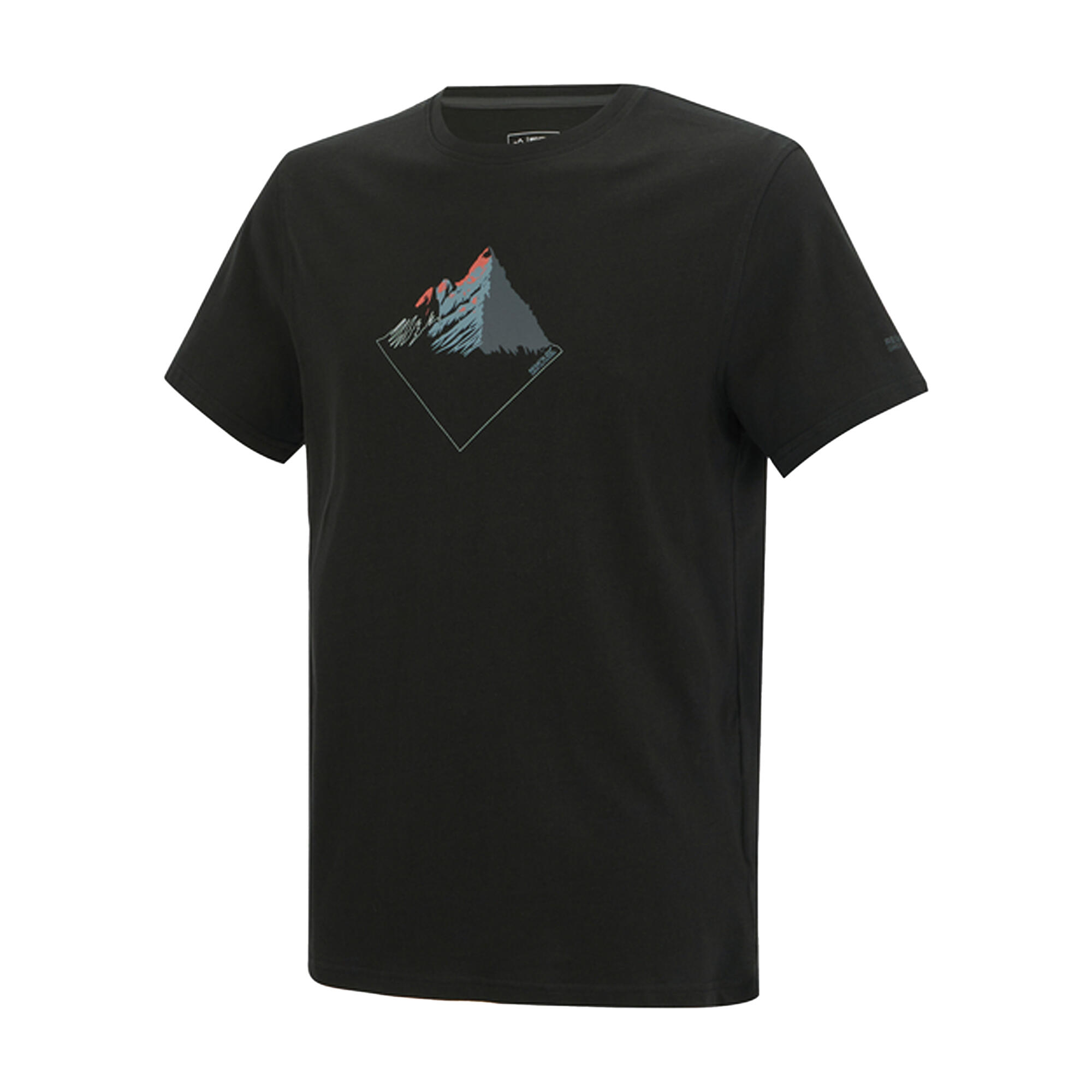 Camiseta Breezed Diseño Picos de las Montañas para Hombre Negro 3/5