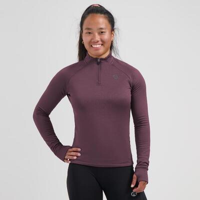 Hardlooptop dames essential lange mouwen zand