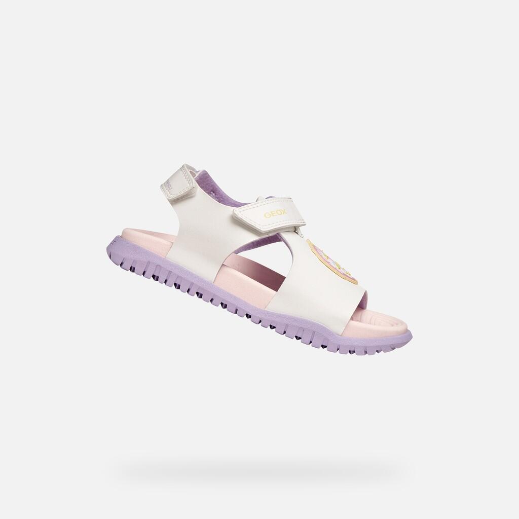 Sandales Fille J SANDAL FUSBETTO GIRL Blanc/Lilas 1/7