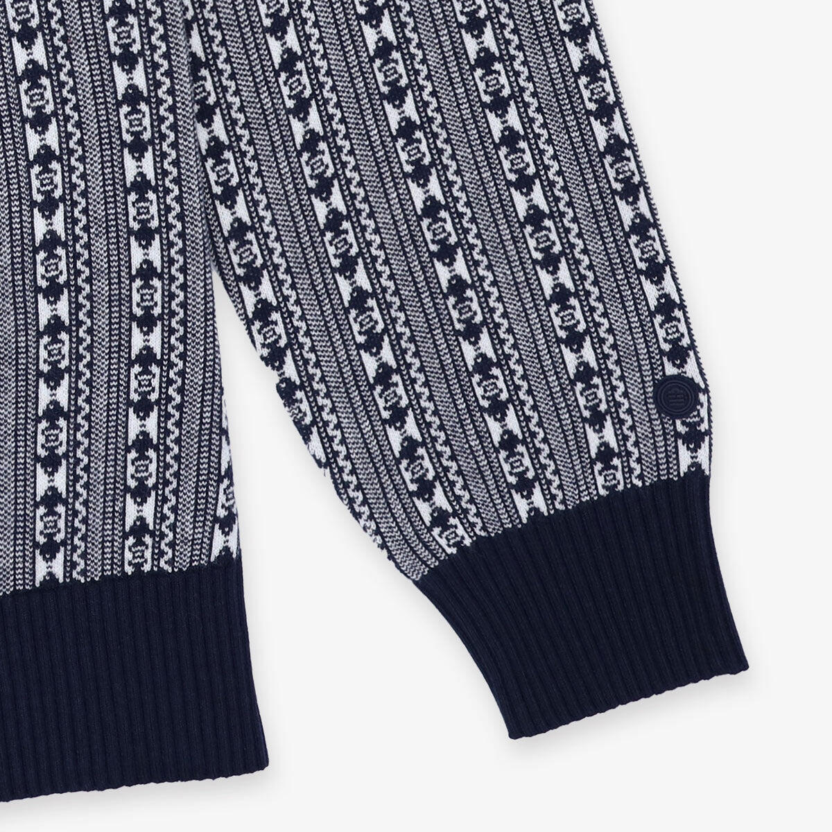 Maglione con collo alto in cotone blu navy Millstreet 4/4
