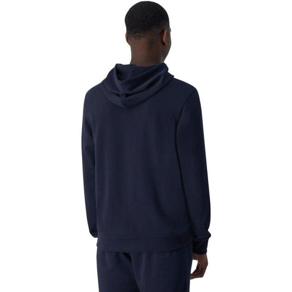 Felpa Con Cappuccio Logo Ricamato Uomo Champion Blu Navy 3/4