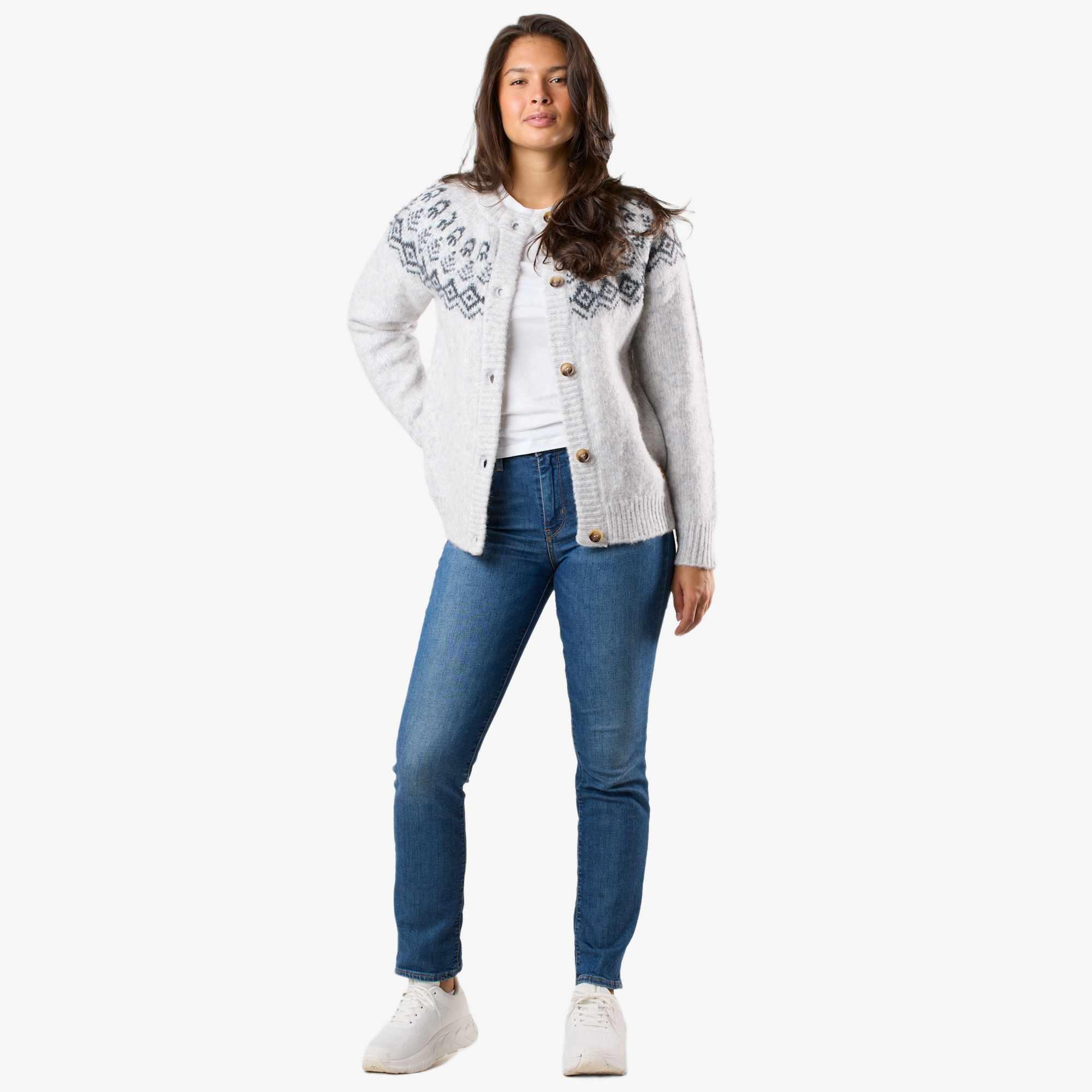 Dames sweaters cardigan Lofoten wol gebreid 3/7