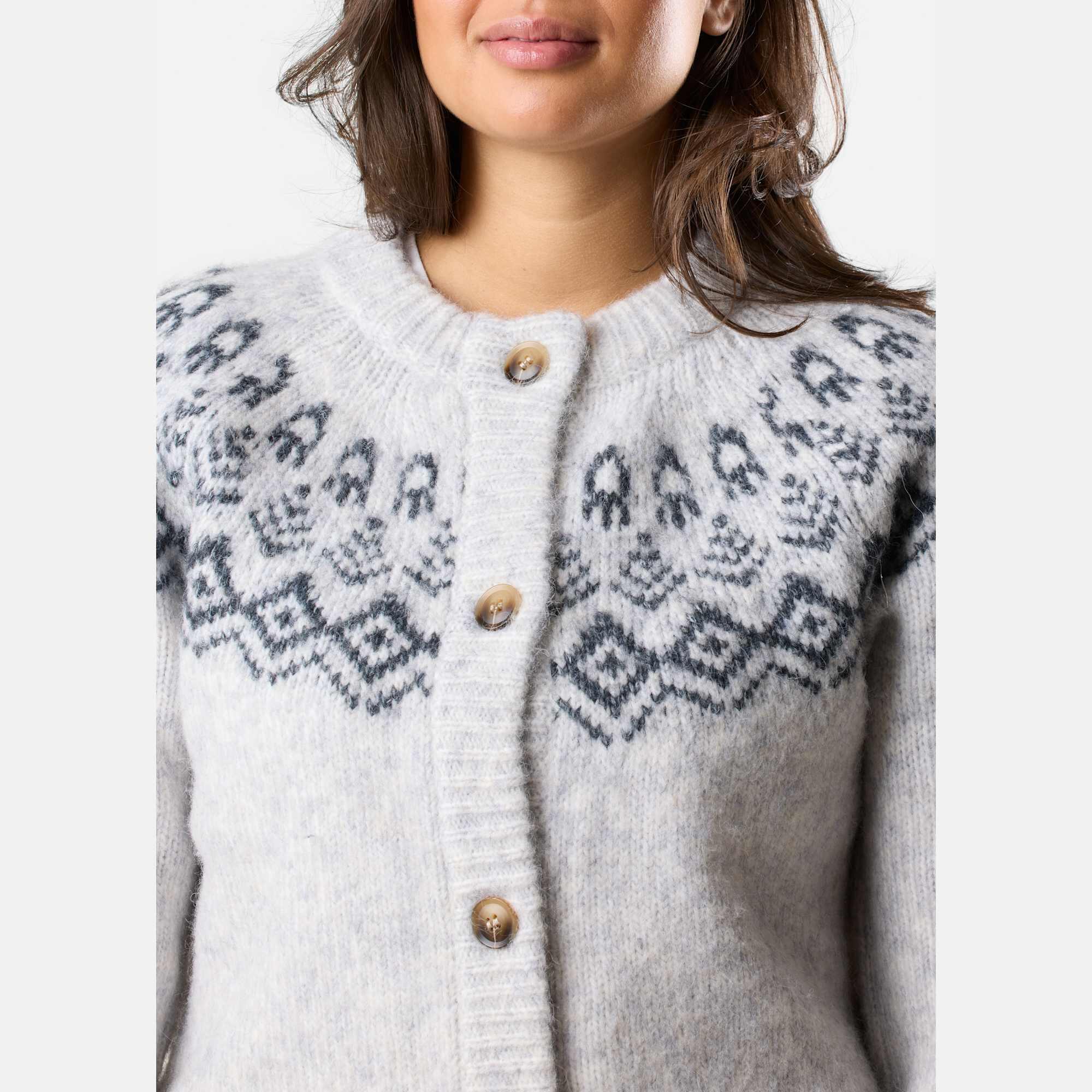 Dames sweaters cardigan Lofoten wol gebreid 5/7