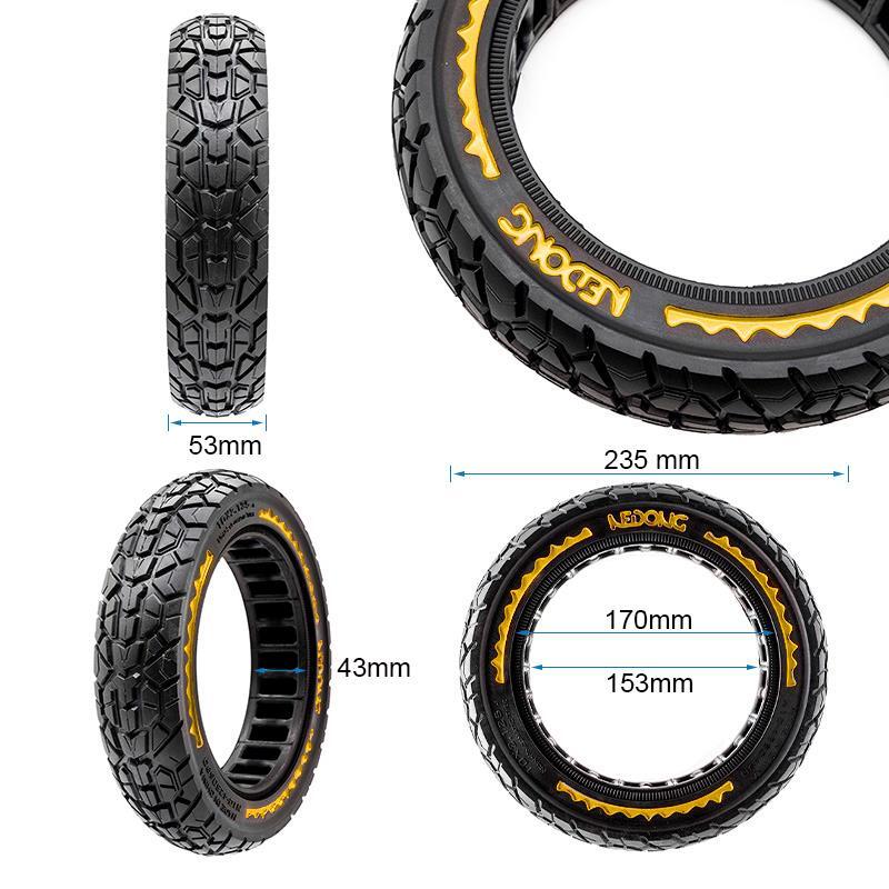 Rueda maciza ultraligera offroad 10x2,125-6,5/B44 - amarillo [Nedong] 2/5