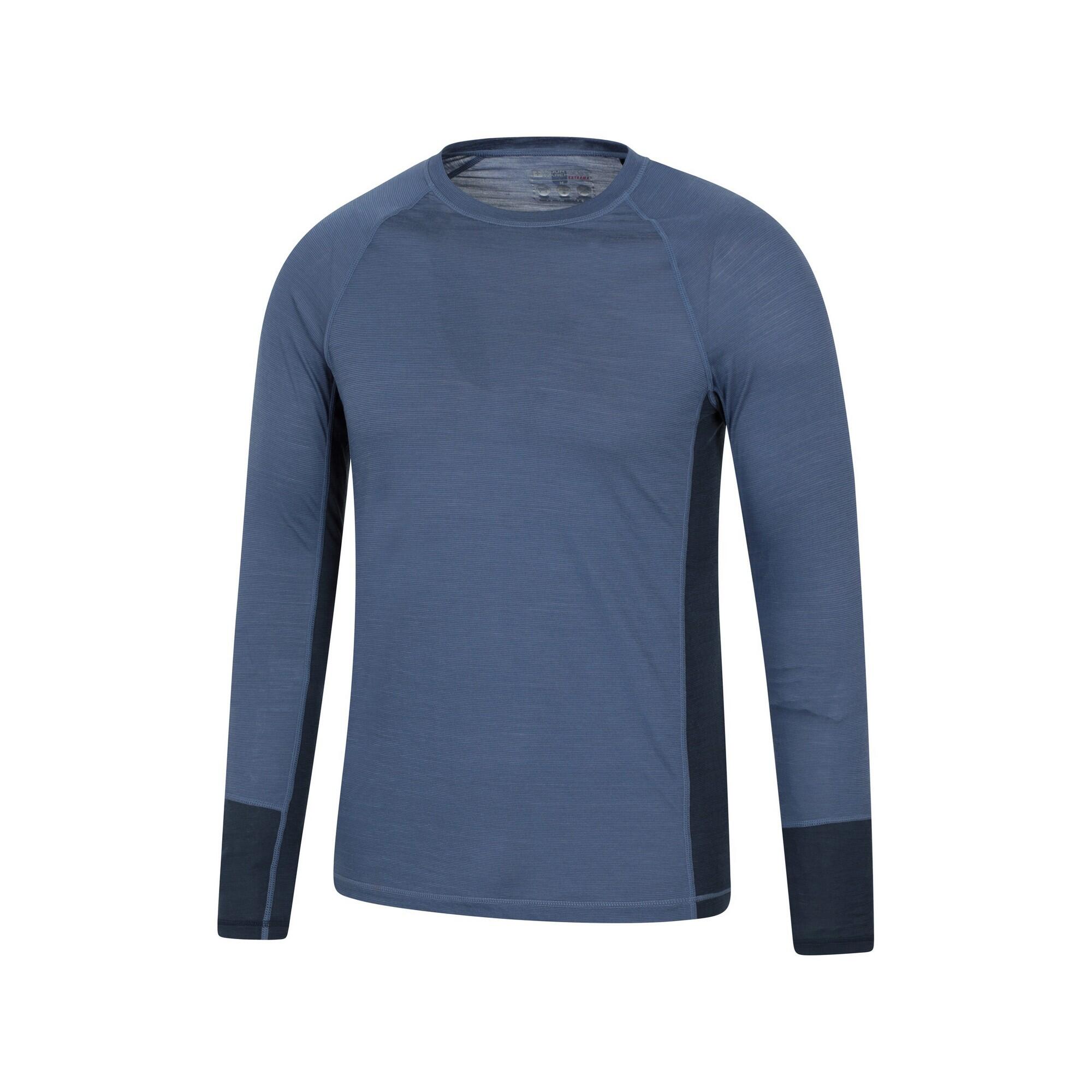 Base Layer Oberteil für Herren, Langärmlig Damen und Herren Marine 3/4