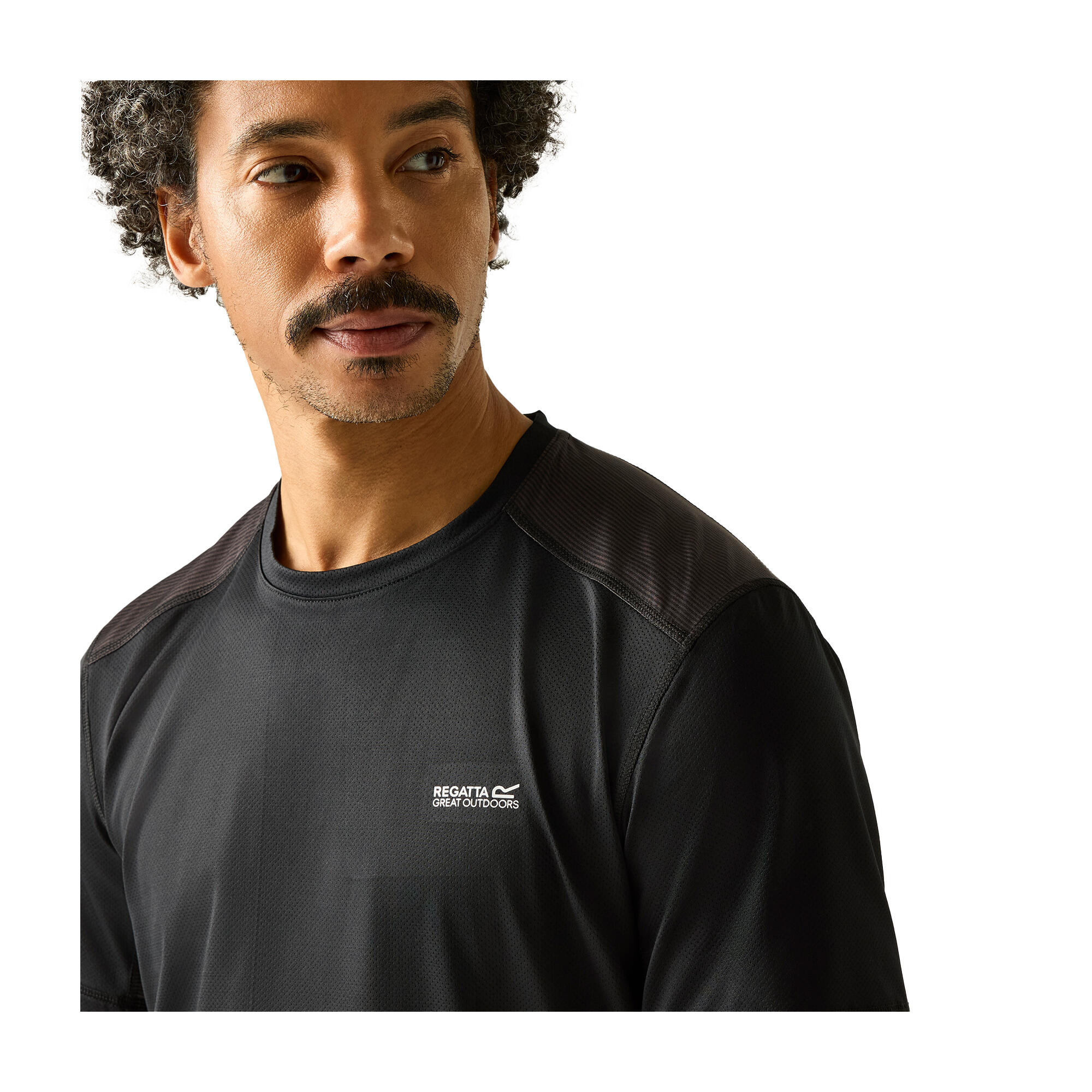 Camiseta Virda para Hombre Ceniza, Negro 4/5