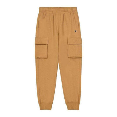 Heren cargo broek met geribde manchet (bruin/geel)