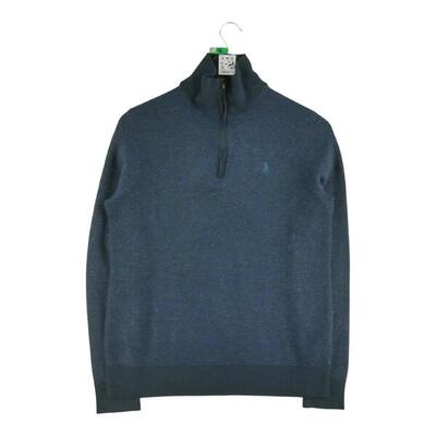 Maglione blu scuro con zip a quarto Uomo