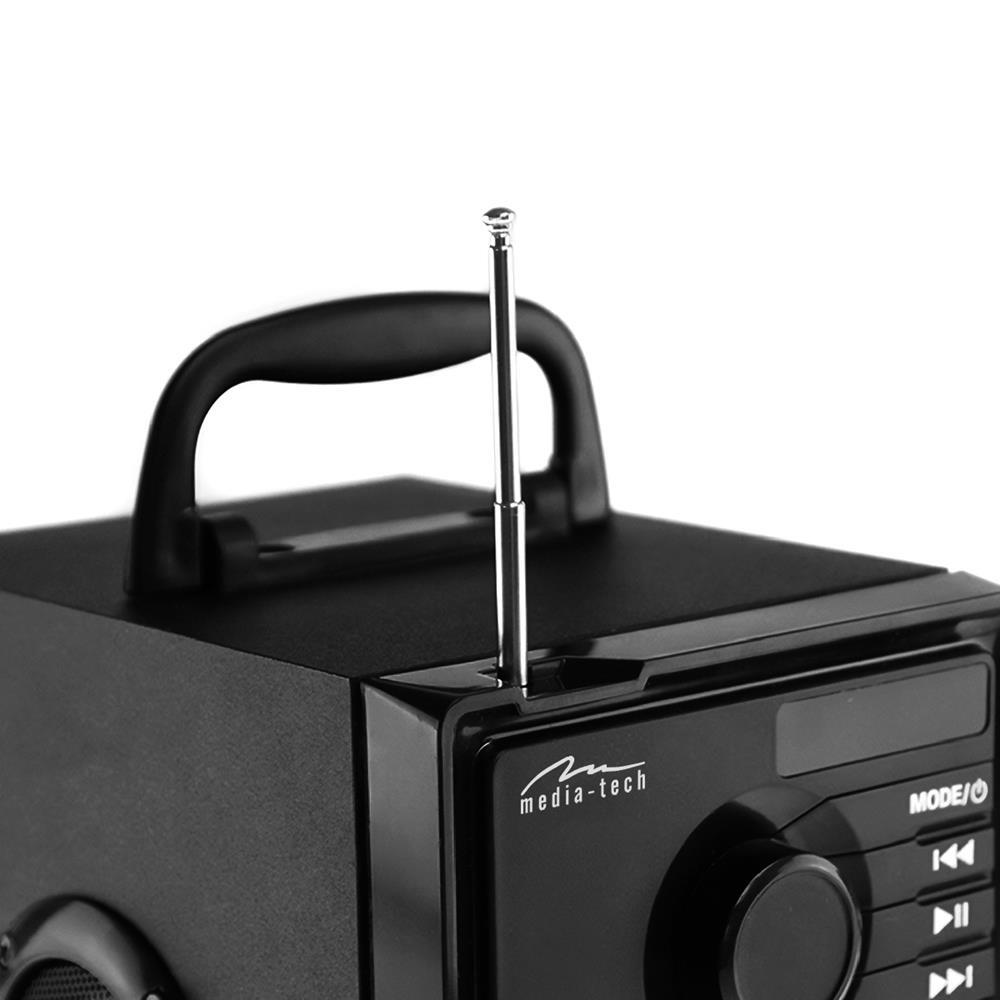 GŁOŚNIK BLUETOOTH MT3179 Media-Tech kompaktowy stereo 600W FM MP3 pilot SILVER 6/6