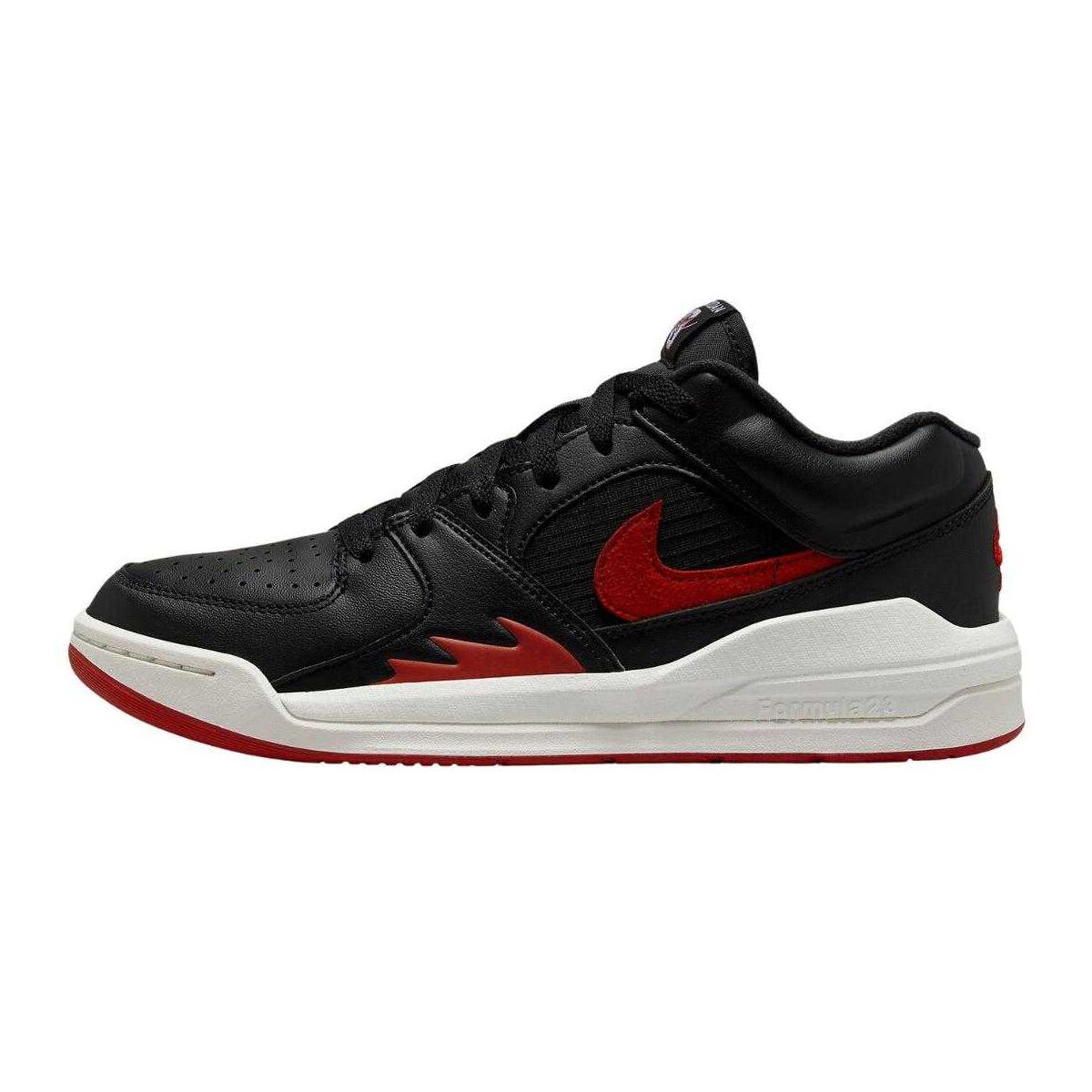 "Jordan Stadium 90" Swoosh Sneaker für , Leder Damen Schwarz/Rot 3/4