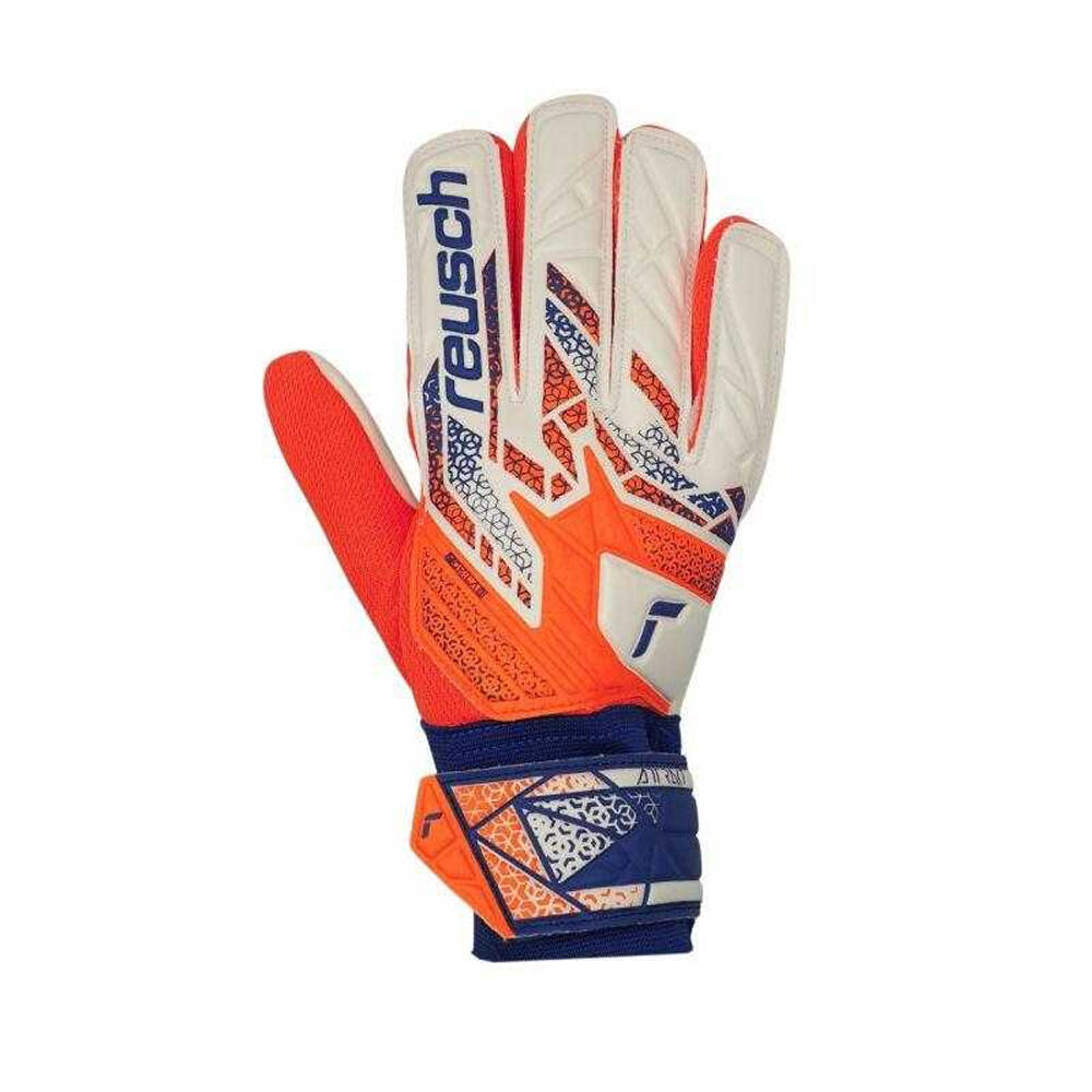 Mens Attrakt Starter Goalkeeper Gloves (White/Blue/Orange)