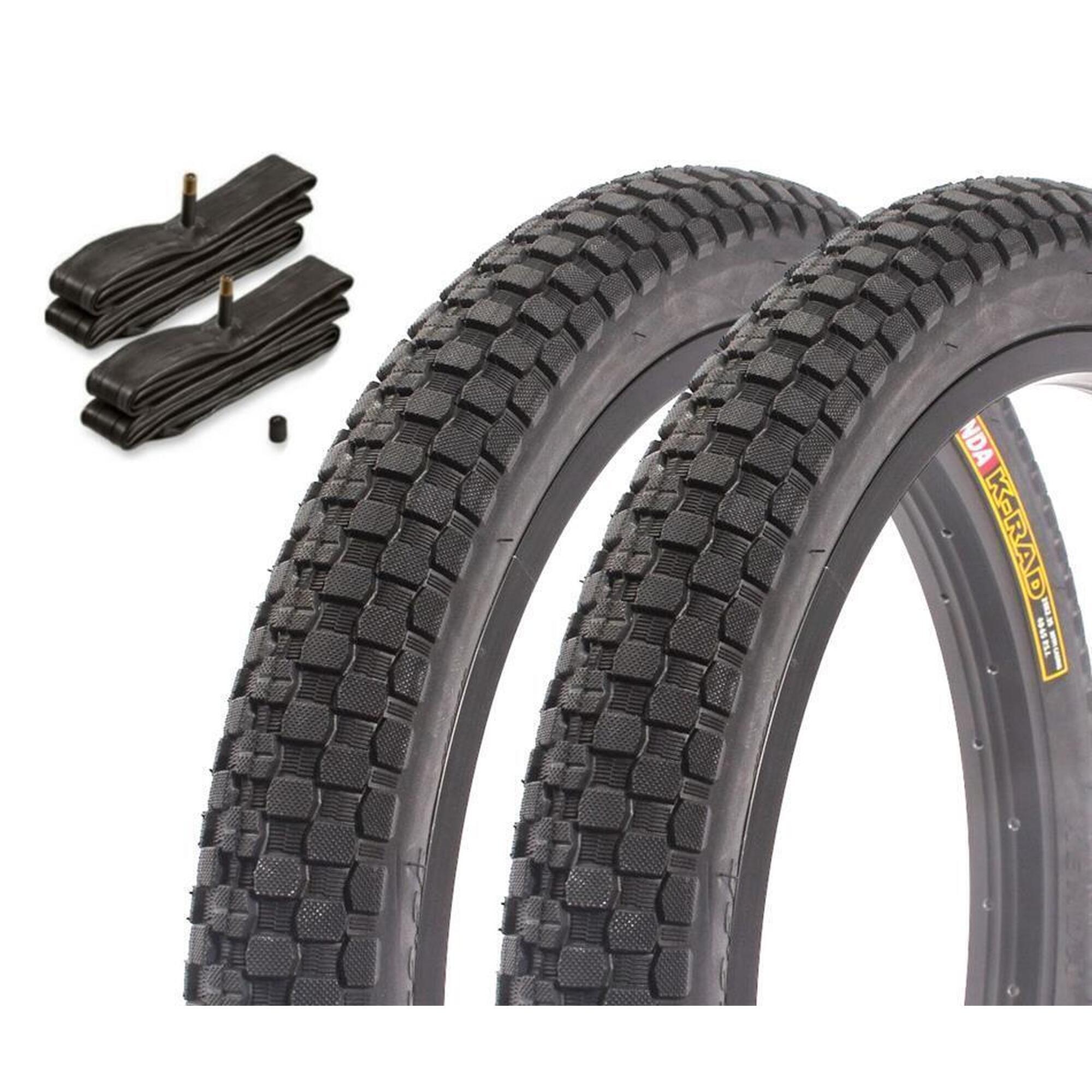 KENDA Sada plášťů BMX KENDA K-RAD 20 palců x 2,35 palce + duše AV