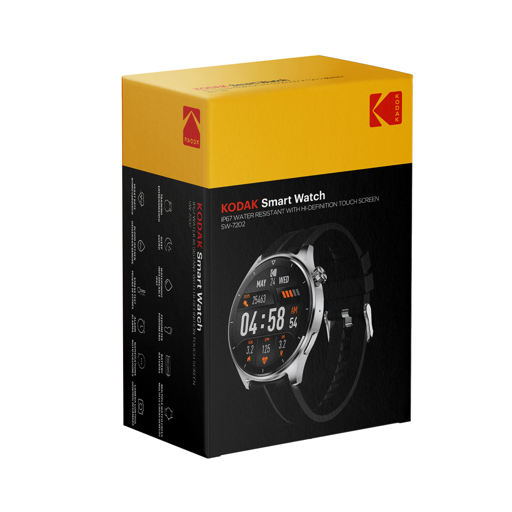 KODAK SW-7202 Smartwatch Noir - Écran 1.45" HD Tactile, Appels Bluetooth, SpO2 2/3