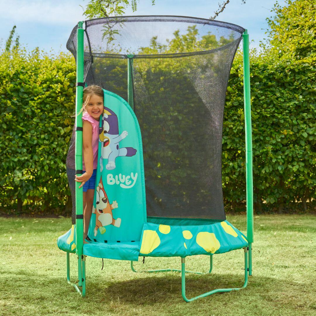 Trampolino rotondo con apertura a igloo JUNIOR blu D140cm 3/5