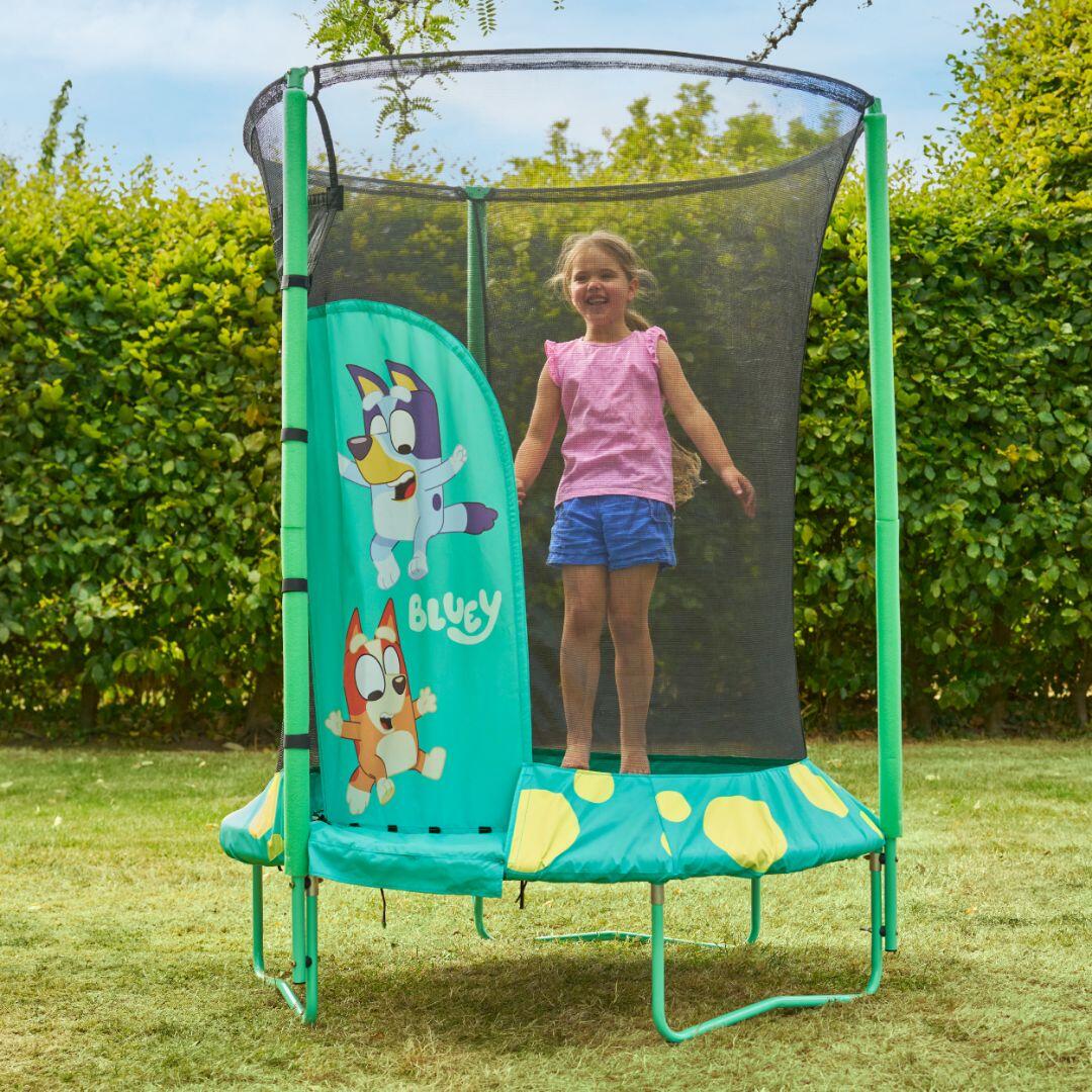 Trampolino rotondo con apertura a igloo JUNIOR blu D140cm 2/5