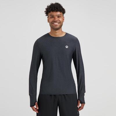 Hardloopshirt lange mouw heren donkerblauw essential