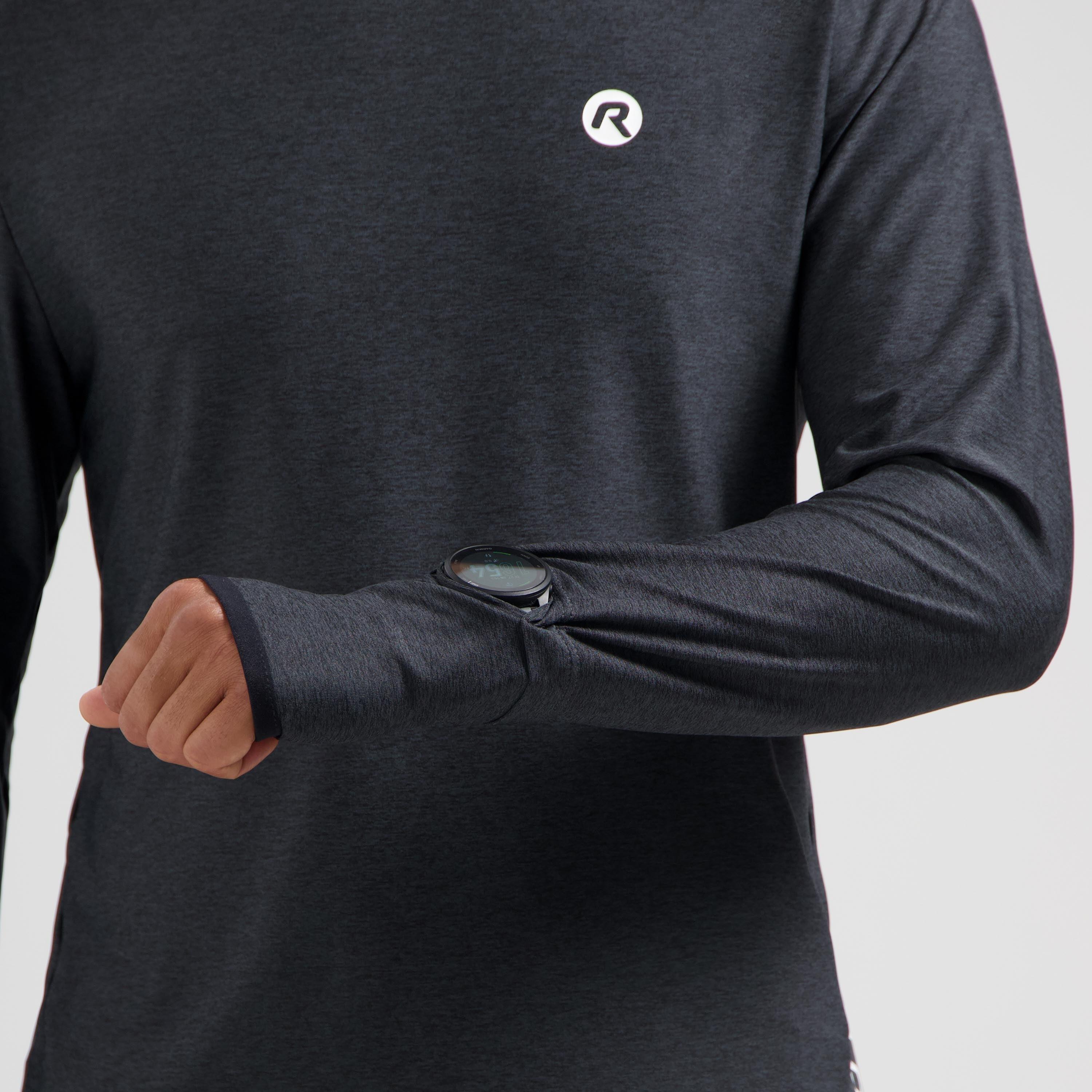 T-shirt de course manches longues Homme Noir Essential 5/7