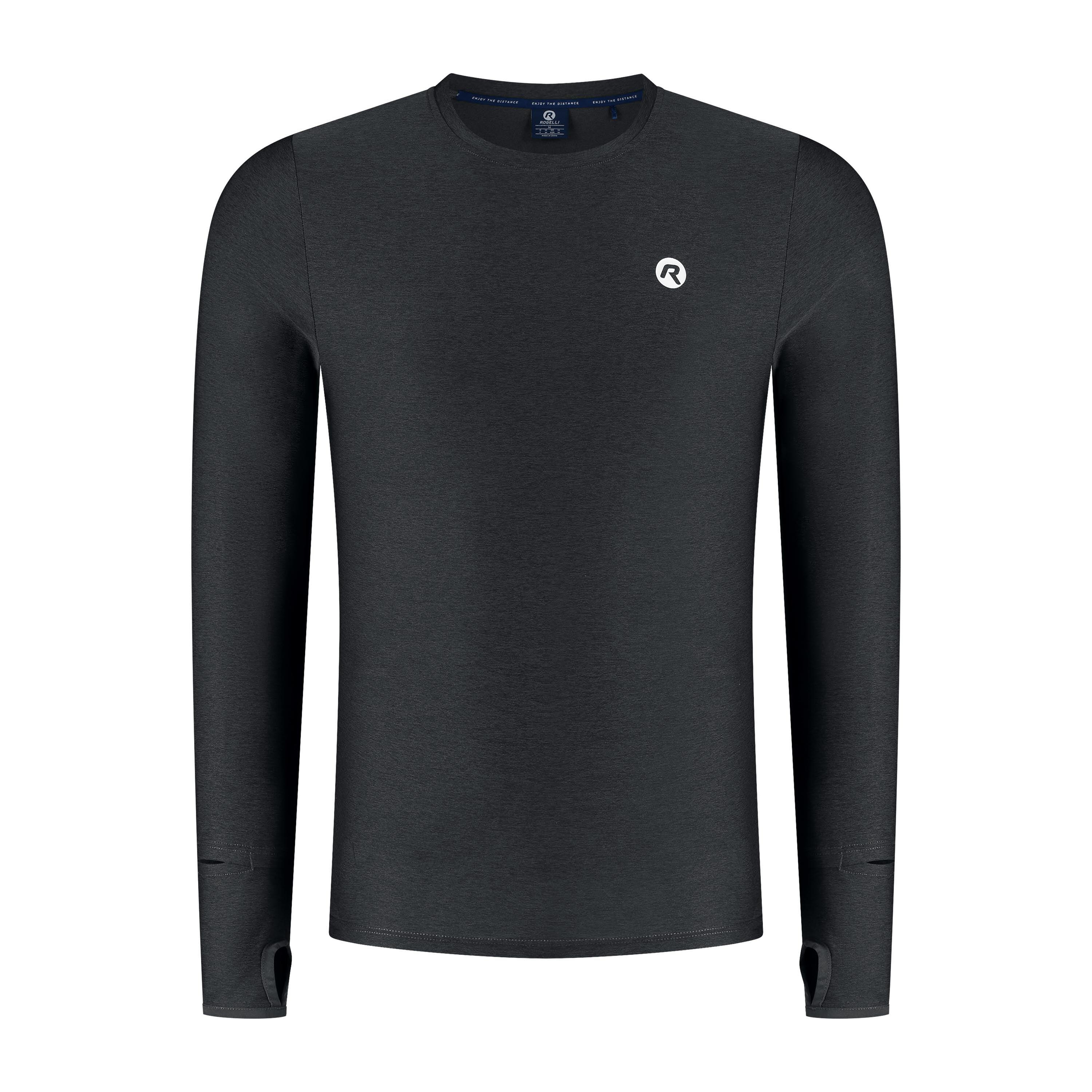 T-shirt de course manches longues Homme Noir Essential 2/7