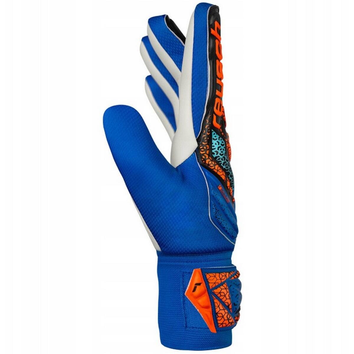 Gants De Gardien De But ATTRAKT STARTER Enfant (Blanc / Noir / Bleu) 3/4