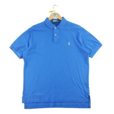 Tweedehands - korte mouw polo shirt mannen blauw - goede staat