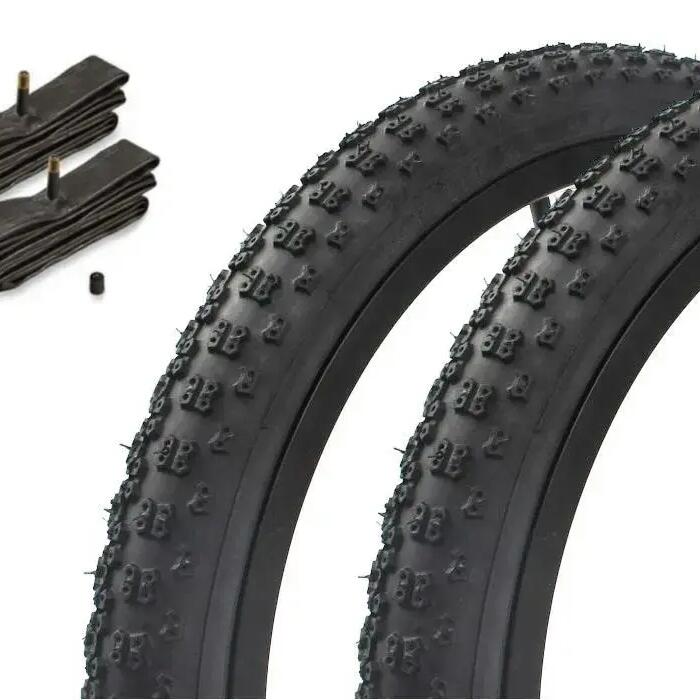 KENDA 20-inch x 2.125-inch black BMX tyre set + front inner tube