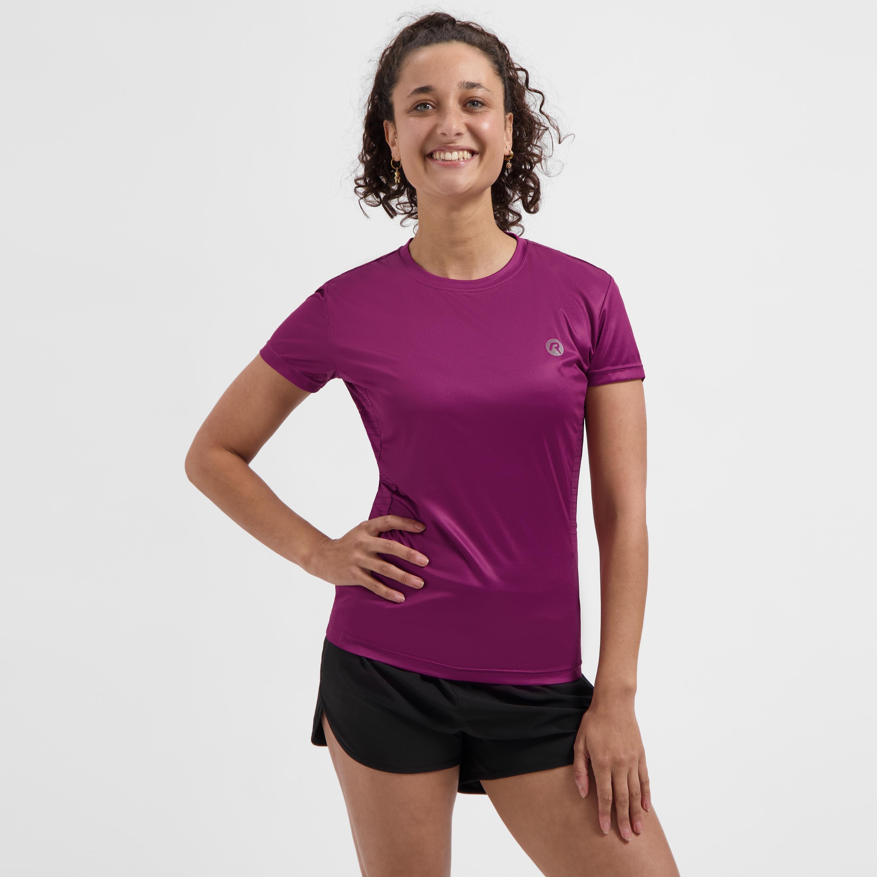 CRZ YOGA Naadloze workouttops voor dames, korte mouwen, atletische T-shirts, ademende gym-hardloop-yogashirts Fonkelend blauw M