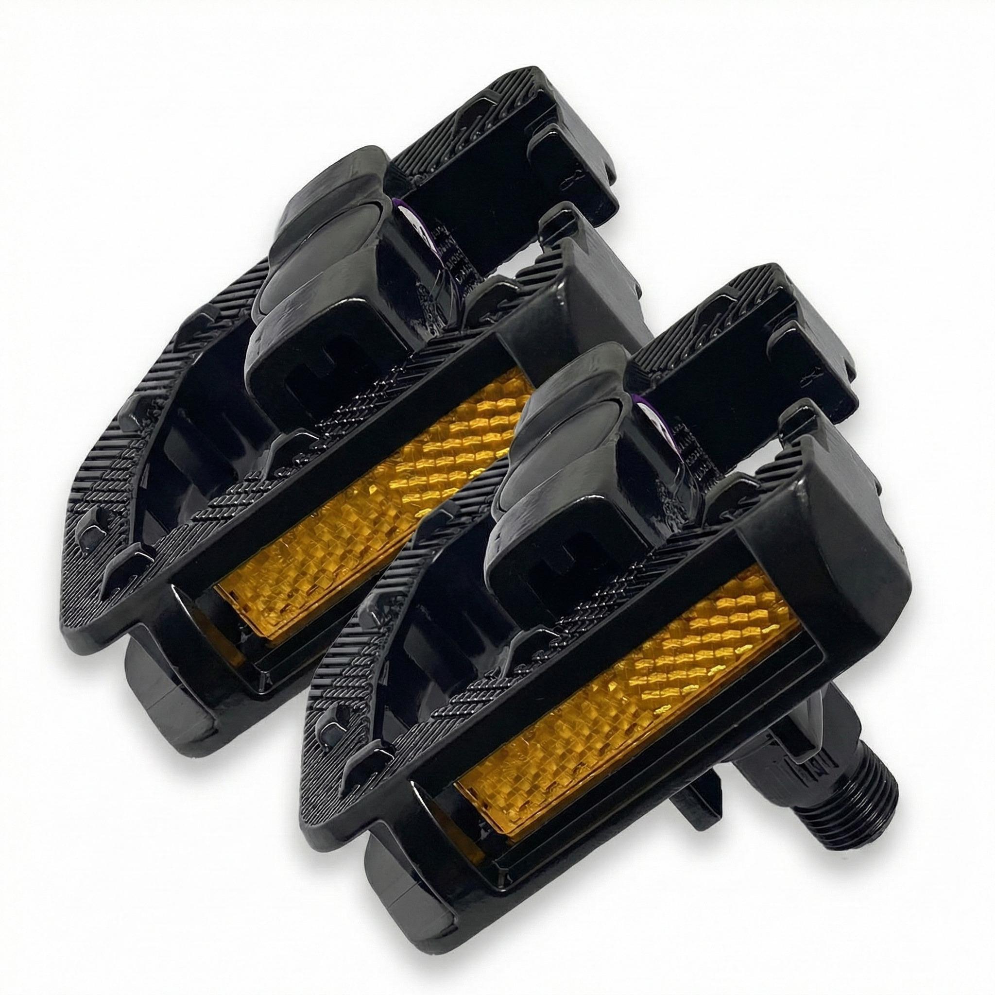 Coppia Pedali Bici Pieghevoli Alluminio 115x24 mm con Riflettori Antiscivolo 2/5