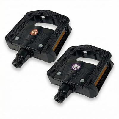 Coppia Pedali Bici Pieghevoli Alluminio 115x24 mm con Riflettori Antiscivolo