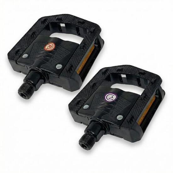 Coppia Pedali Bici Pieghevoli Alluminio 115x24 mm con Riflettori Antiscivolo