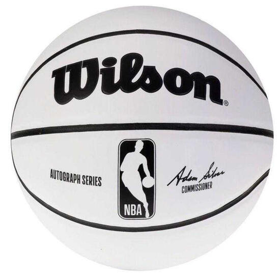 Mini Ballon De Basket Motif/style NBA AUTOGRAPH (Blanc)