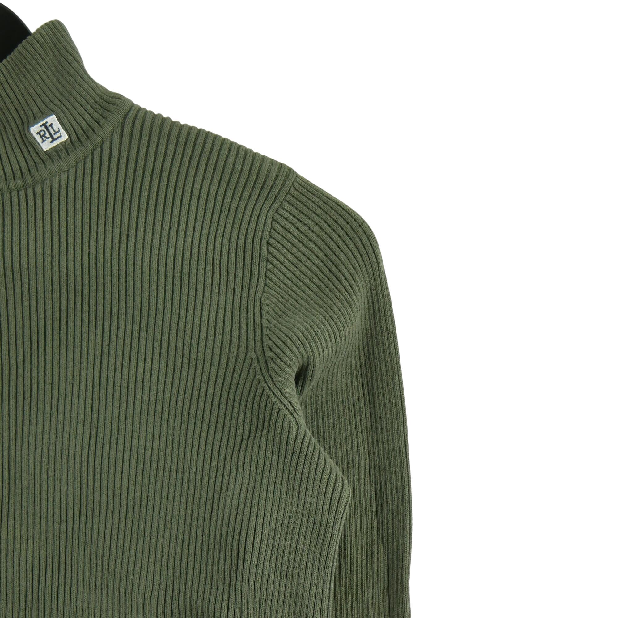 Maglione a collo alto color kaki per donne 3/5