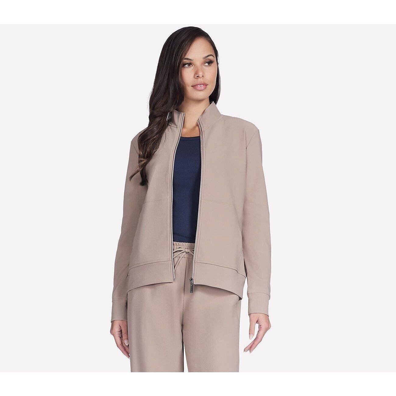 Veste Skechers GO Luxe Rib Everyday Full Zip Jacket, Rose, Femmes 3/5