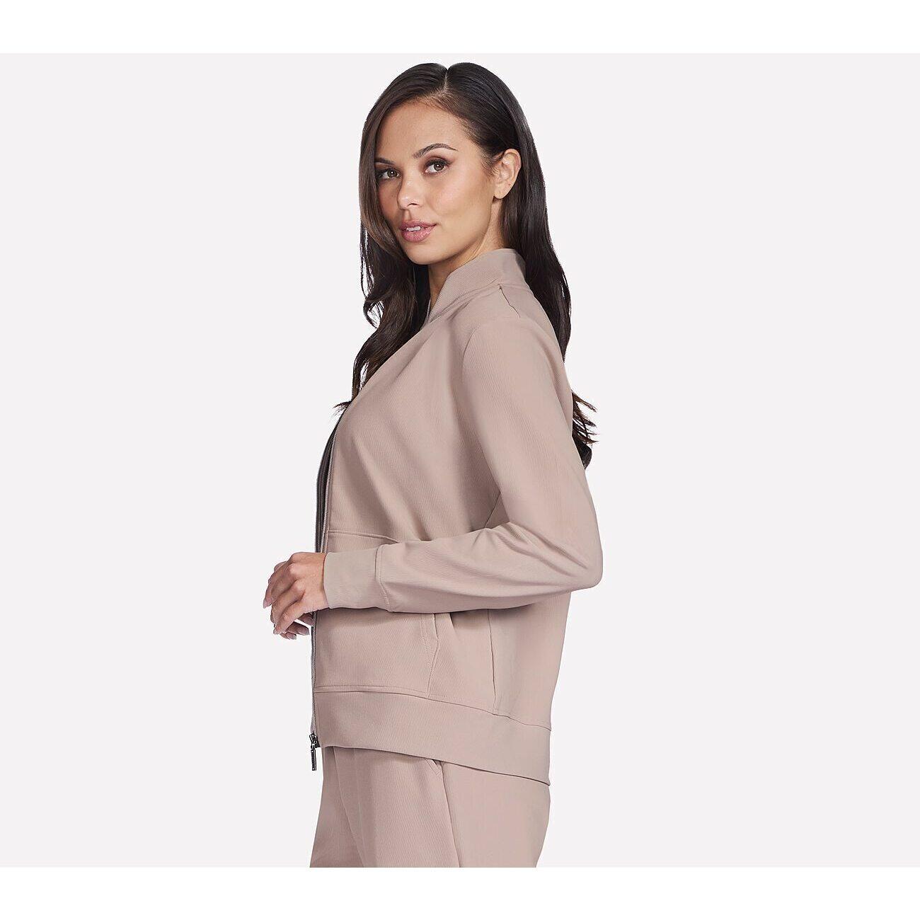 Veste Skechers GO Luxe Rib Everyday Full Zip Jacket, Rose, Femmes 5/5