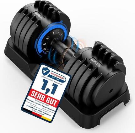 DH FitLife 25 kg verstellbare Hanteln 4 bis 25 kg mit 10 Gewichtsstufen