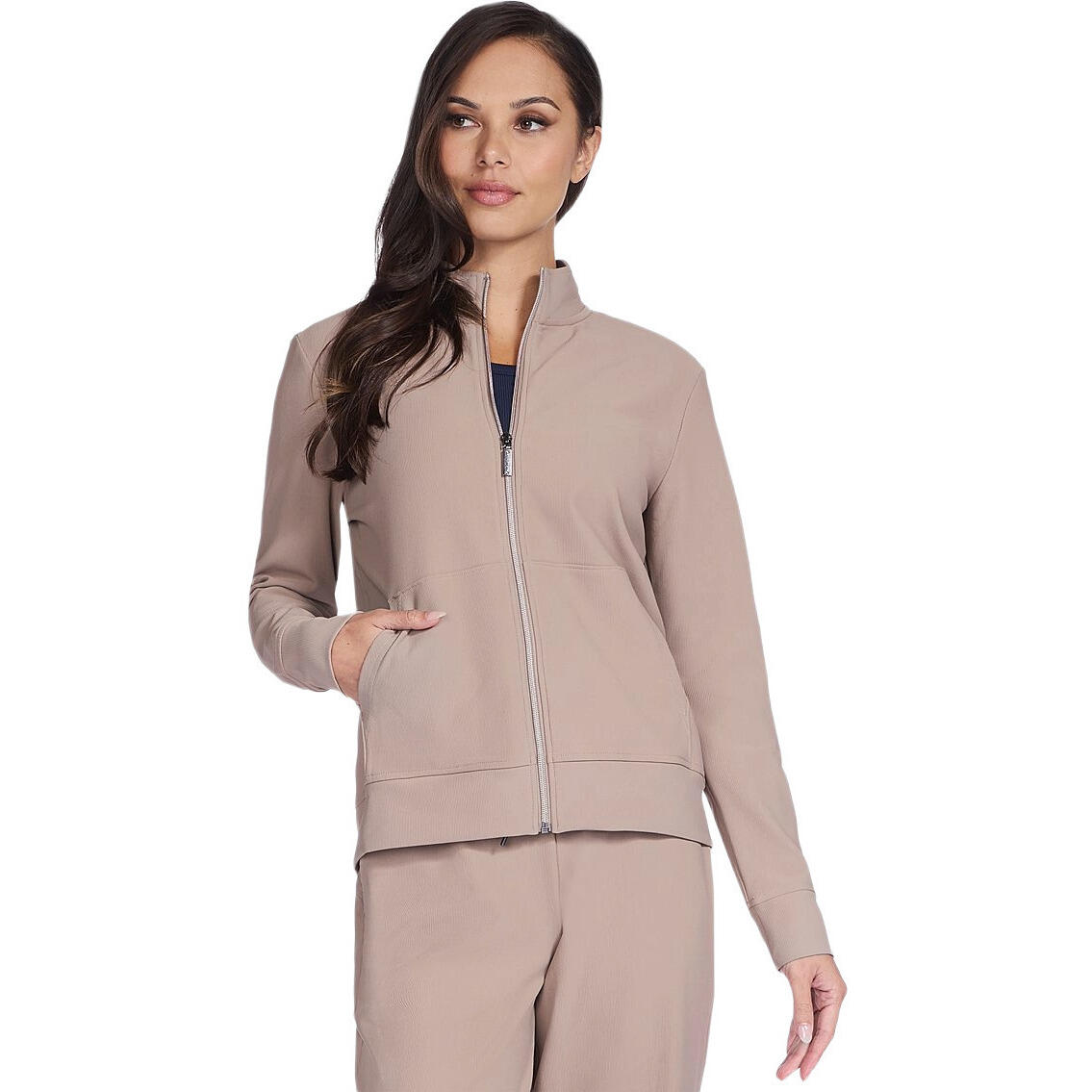 Veste Skechers GO Luxe Rib Everyday Full Zip Jacket, Rose, Femmes 1/5