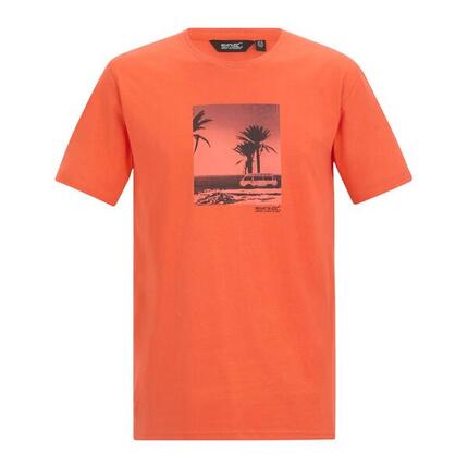 Tshirt Motif/style Plage CLINE Homme (Orange)