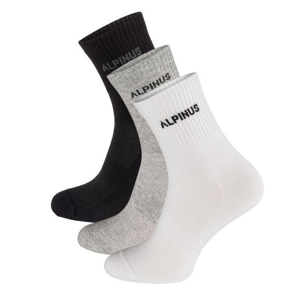Unisex Adult Alpamayo Socks (Pack of 3) (White/Black/Grey)