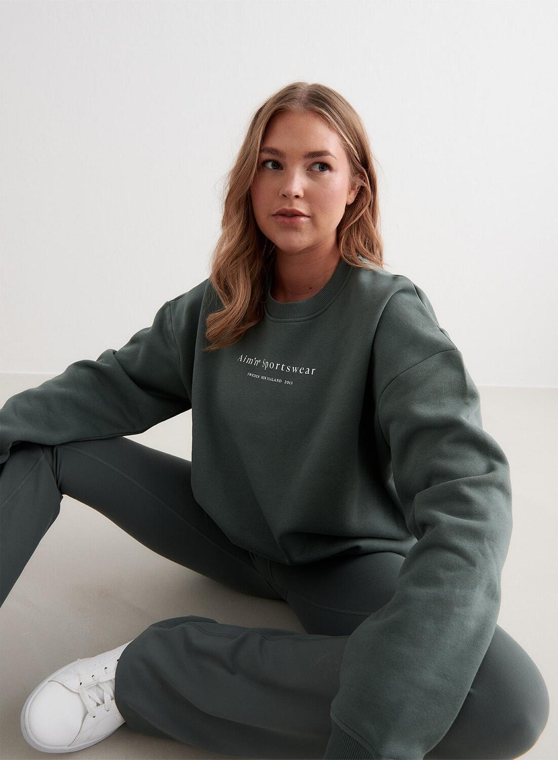 Mujer Sudadera Verde Salvia 2/6