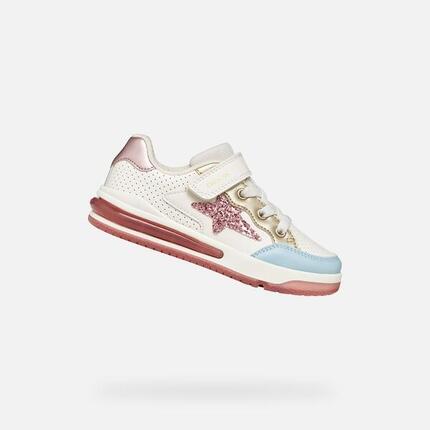 Baskets Fille J SKETLITE GIRL Blanc/Rose Clair
