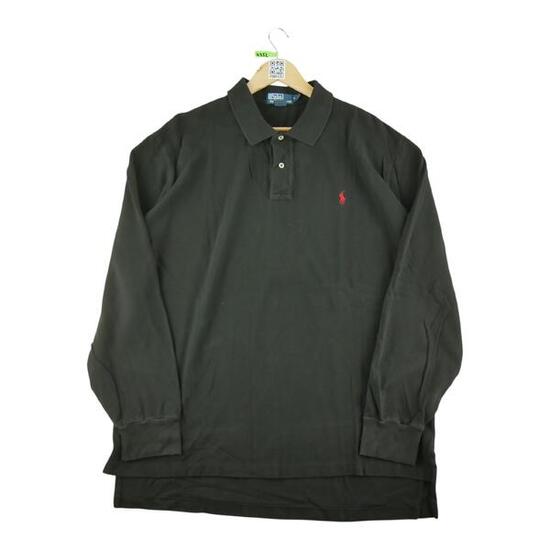 Reconditionné - Polo manches longues Homme Noir - Très Bon État