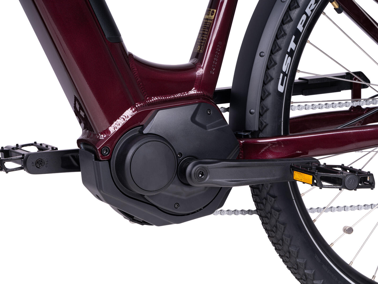 Saxonette Deluxe SUV Easy ebike midmotor 8 sp 14.5 Ah wijnrood 2/5
